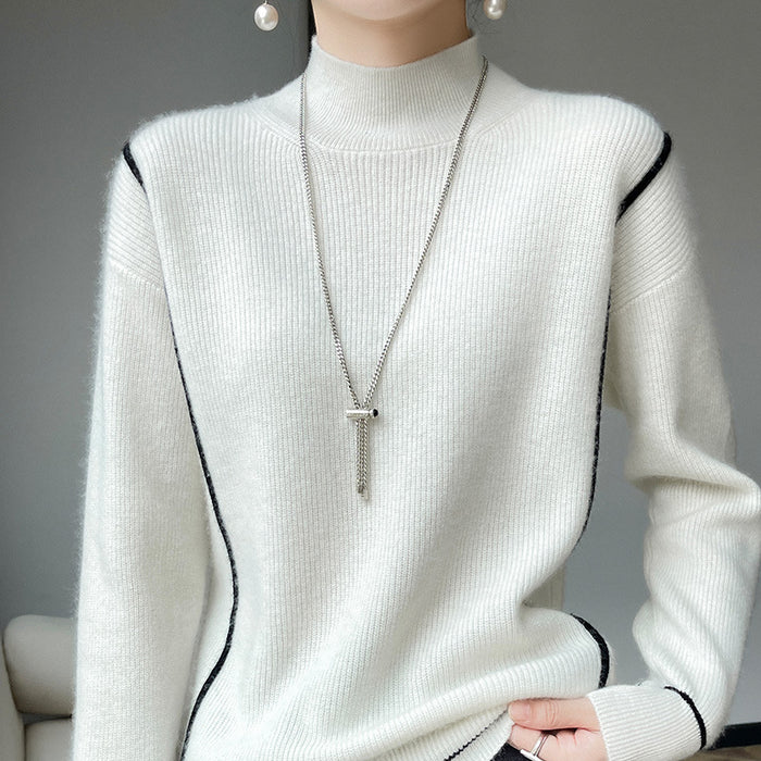 Simple All-match Pure Wool Women's Knitted Bottoming Shirt Loose - Livefree
