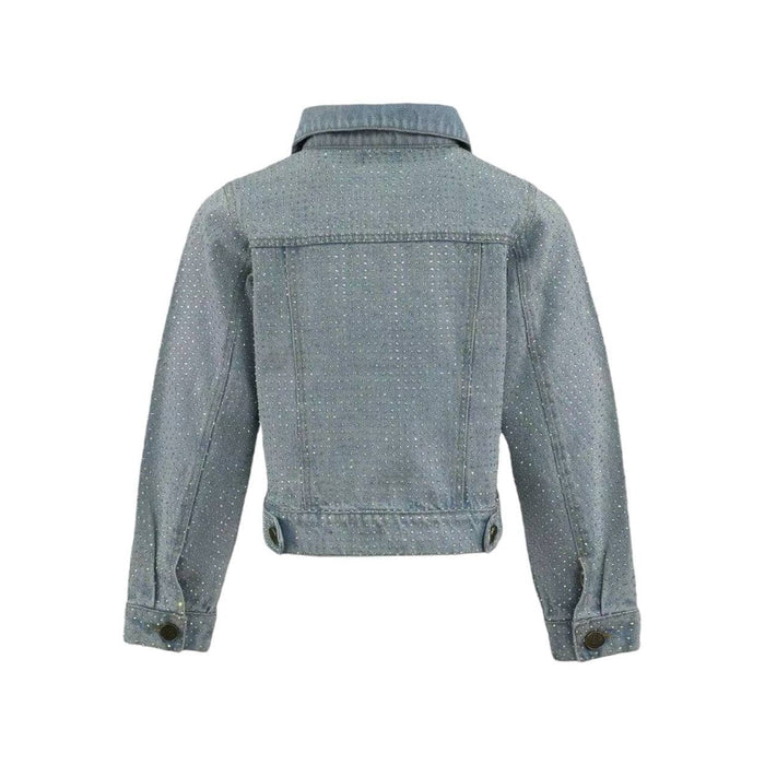 Lola + The Boys Women's Sparkle Crystal Denim Jacket
