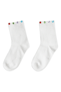 Lola + The Boys Accessories Sparkle Gem Socks / White