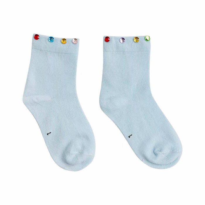 Lola + The Boys Accessories Sparkle Gem Socks / Blue