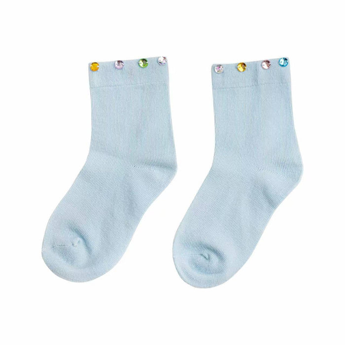 Lola + The Boys Accessories Sky Blue Sparkle Gem Socks / Blue
