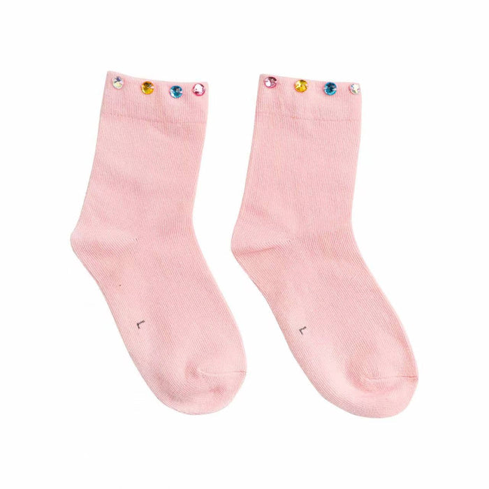 Lola + The Boys Accessories Sparkle Gem Socks / Pink