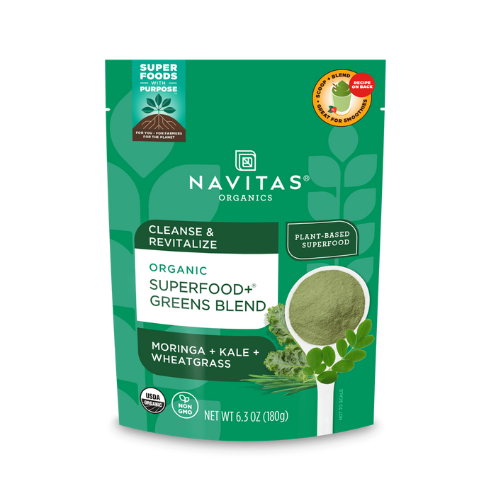 Navitas Organics Superfood+ Greens Blend front of bag