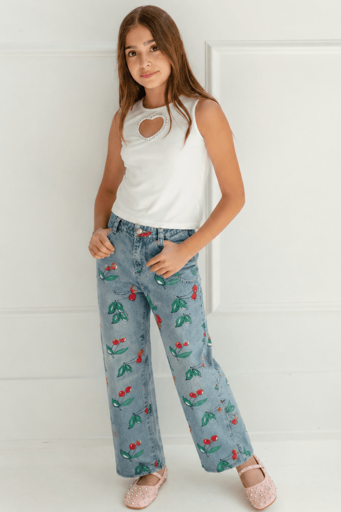 Lola + The Boys Bottoms Sweet Cherry Denim Jeans