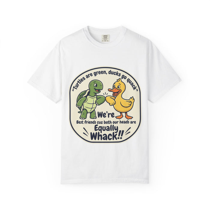 T-Shirt — "We're Equally Whack" Turtle & Duck Best Friends Graphic Tee