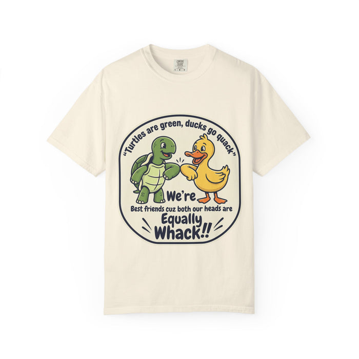 T-Shirt — "We're Equally Whack" Turtle & Duck Best Friends Graphic Tee