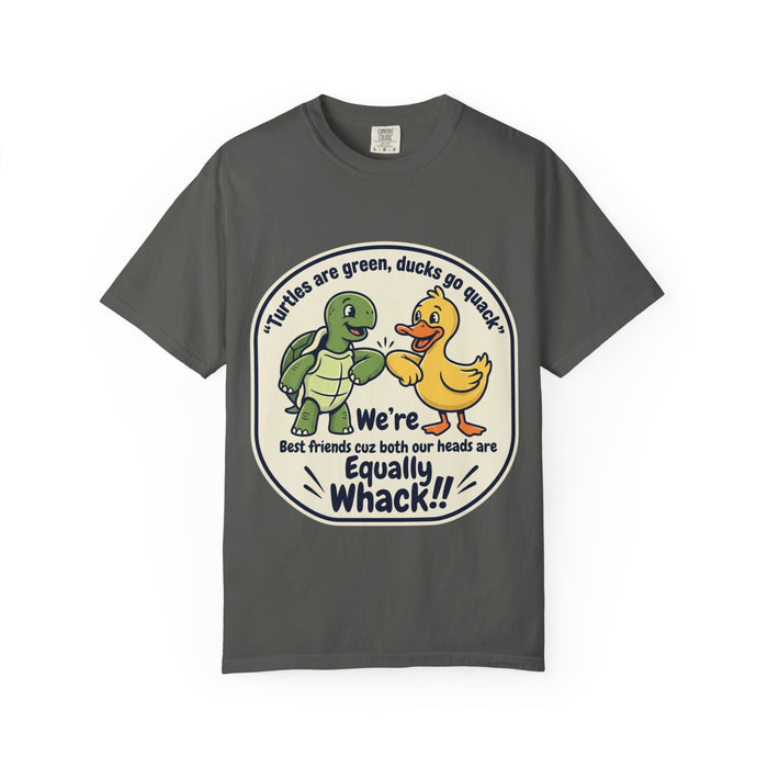 T-Shirt — "We're Equally Whack" Turtle & Duck Best Friends Graphic Tee