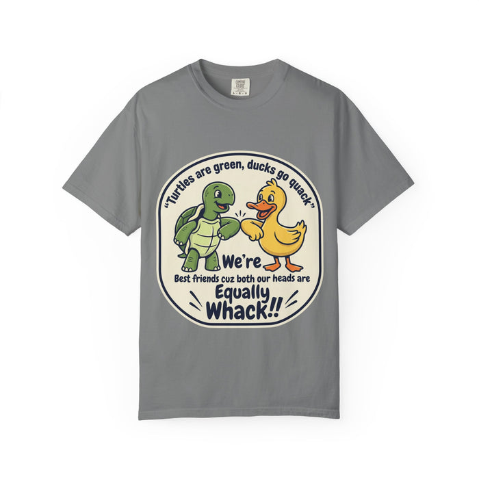 T-Shirt — "We're Equally Whack" Turtle & Duck Best Friends Graphic Tee