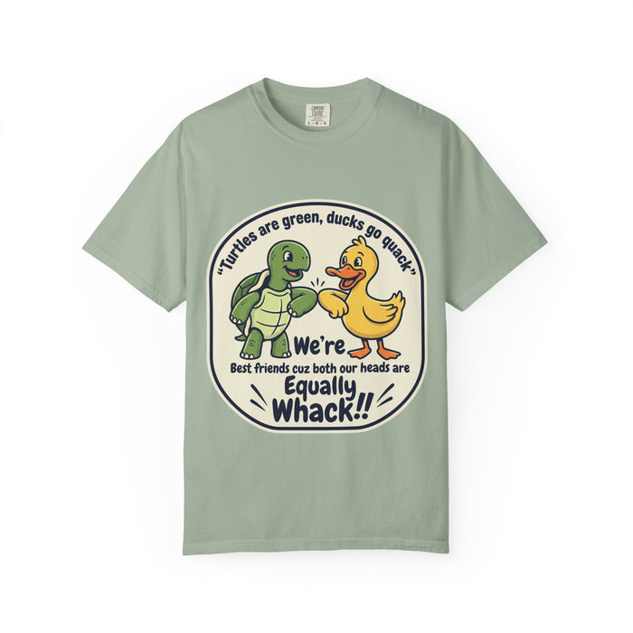 T-Shirt — "We're Equally Whack" Turtle & Duck Best Friends Graphic Tee