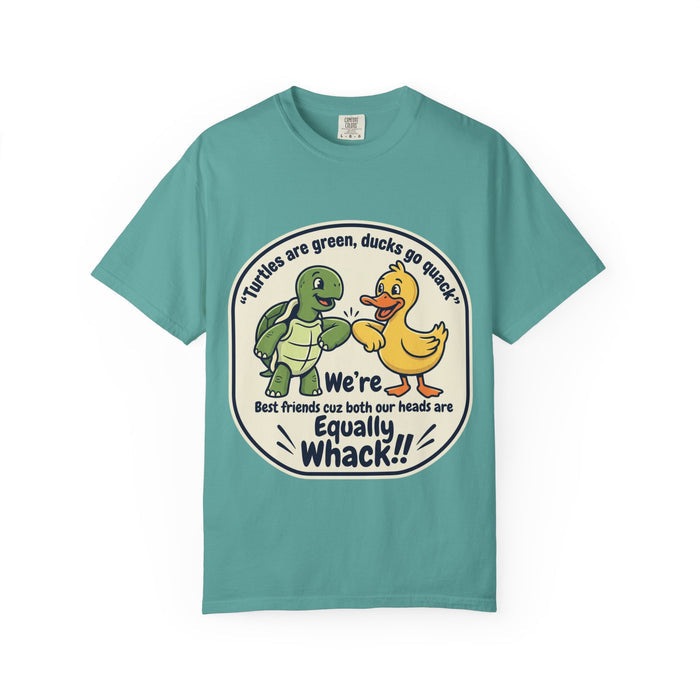 T-Shirt — "We're Equally Whack" Turtle & Duck Best Friends Graphic Tee