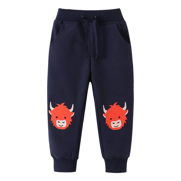 Toddler/Kid Boy Cartoon Cow Embroidery Pants