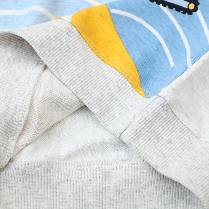Toddler/Kid Boy Cartoon Excavator Print Design Gray Sweatshirt