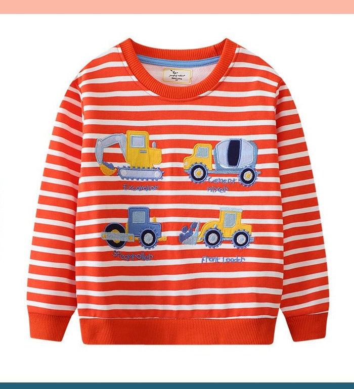 Toddler/Kid Boy's 4 Cartoon Vehicle Design Sweatshirt
