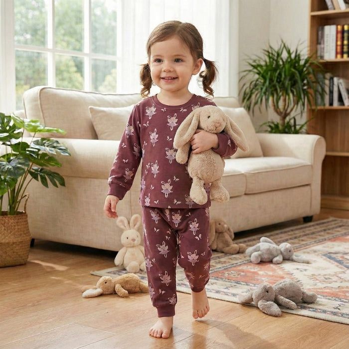 Toddler/Kid Girl Butterfly Fairy Print Top and Pants Pajama Set