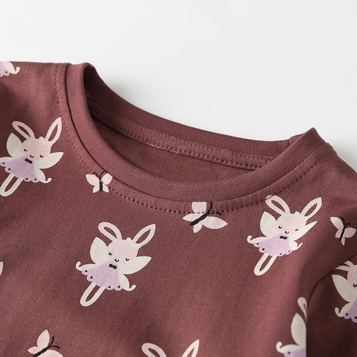 Toddler/Kid Girl Butterfly Fairy Print Top and Pants Pajama Set