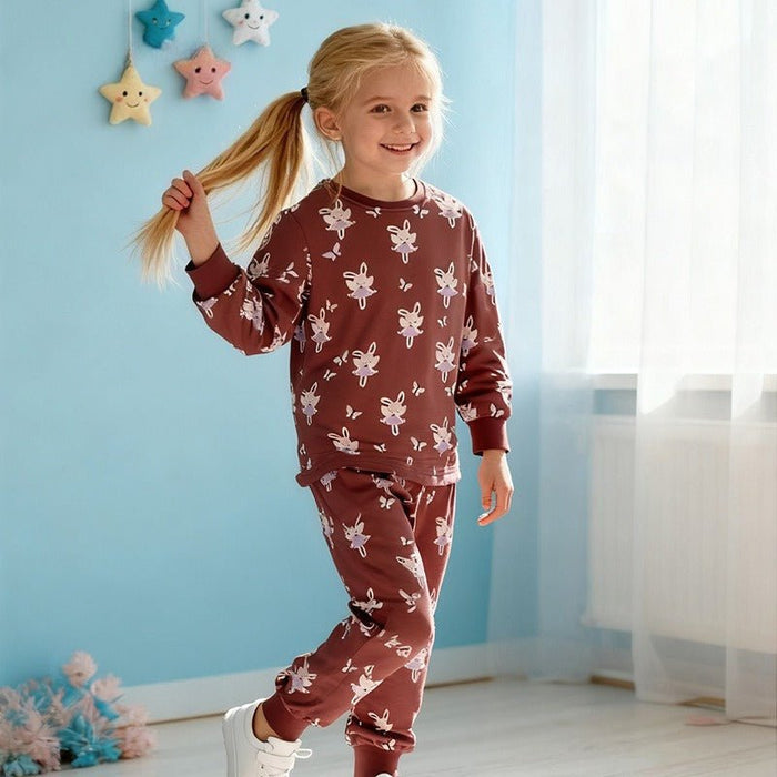Toddler/Kid Girl Butterfly Fairy Print Top and Pants Pajama Set