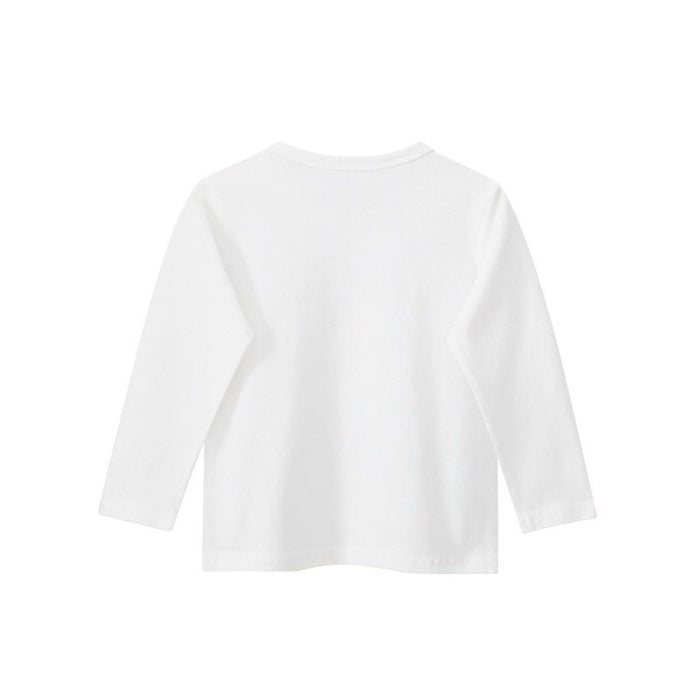 Toddler/Kid Girl Long Sleeve Unique Apple Print Design White T-Shirt