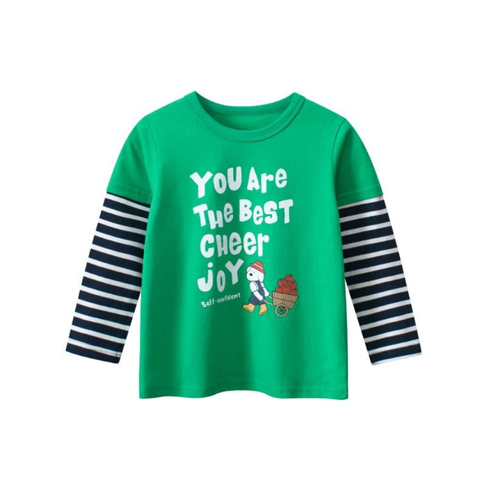 Toddler/Kid Girl Long Sleeve "You Are The Best" Print Design Green T-Shirt