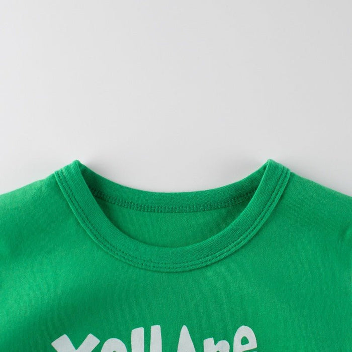 Toddler/Kid Girl Long Sleeve "You Are The Best" Print Design Green T-Shirt