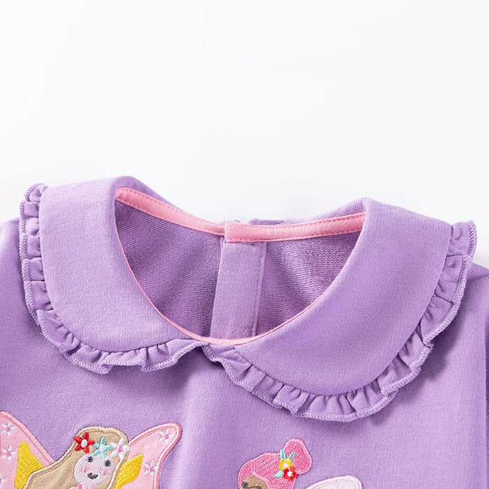 Toddler/Kid Girl Two Cute Fairies Design Sweatshirt and Leggings Set