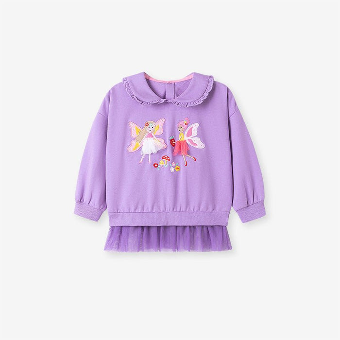 Toddler/Kid Girl Two Cute Fairies Design Sweatshirt and Leggings Set