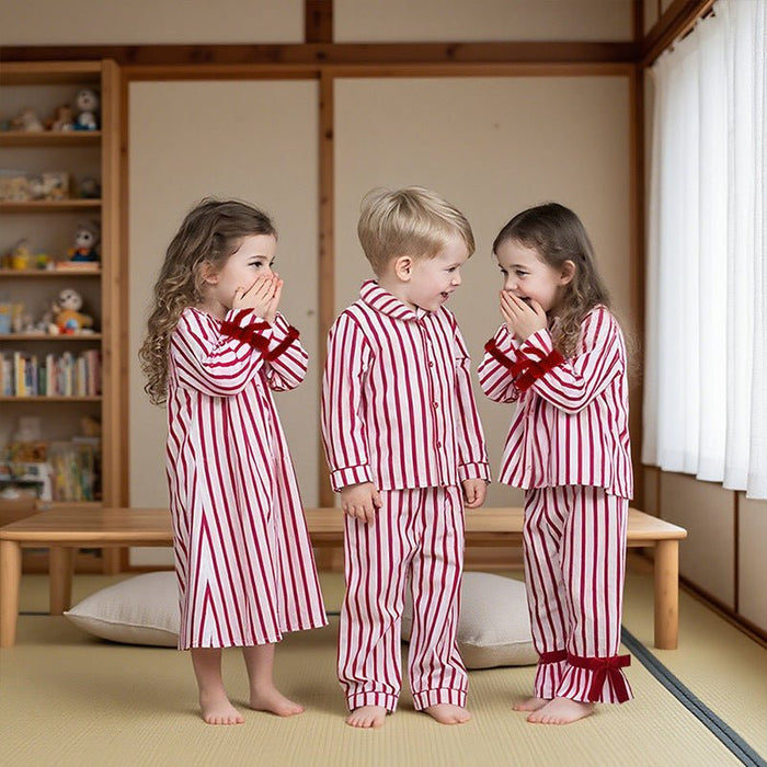 Toddler/Kid Long Sleeve Red Stripe Pajama (3 Designs)