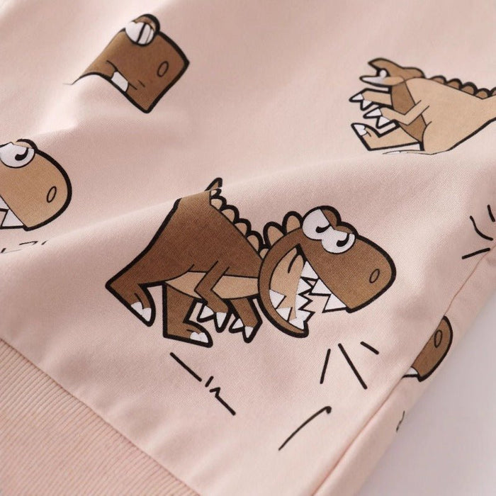 Toddler/Kid's Brown Cartoon Dinosaurs Print Sweatshirt