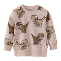 Toddler/Kid's Brown Cartoon Dinosaurs Print Sweatshirt