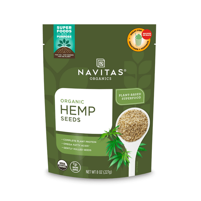 Navitas Organics 8oz. Hemp Seeds front of bag