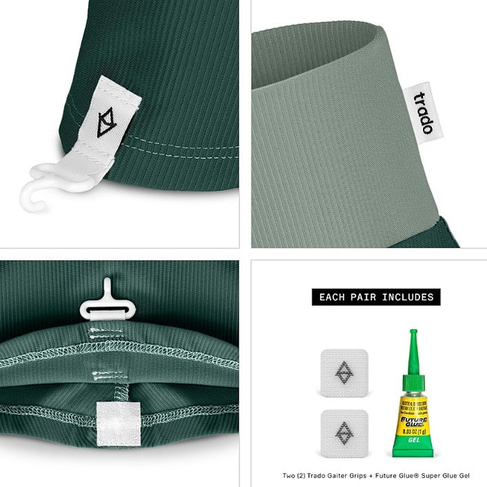 Trado TRAIL GAITERS - Dusty Green/Forest Green-S/M