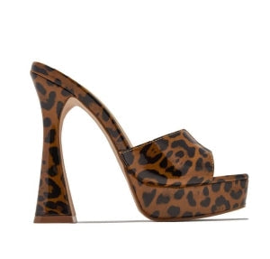 Trendy Slip-on Platform Open Toe - Flaring Block Heel Mule