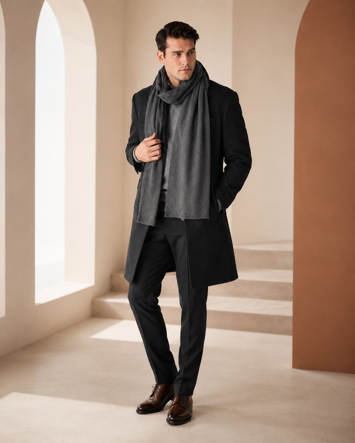 Unisex Cashmere Knitted Scarf