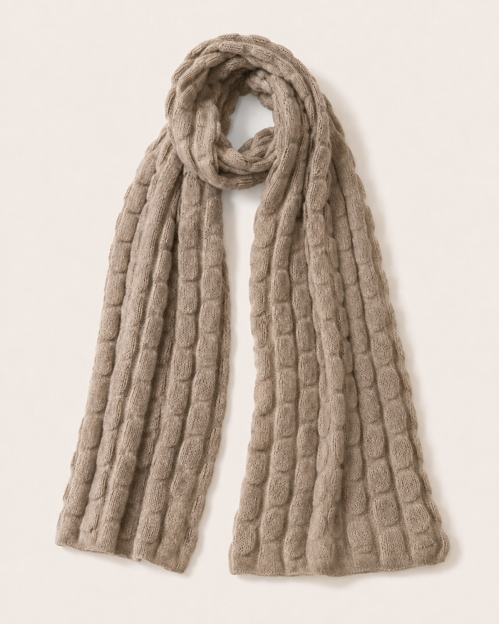Unisex Pure Cashmere Cable Scarf