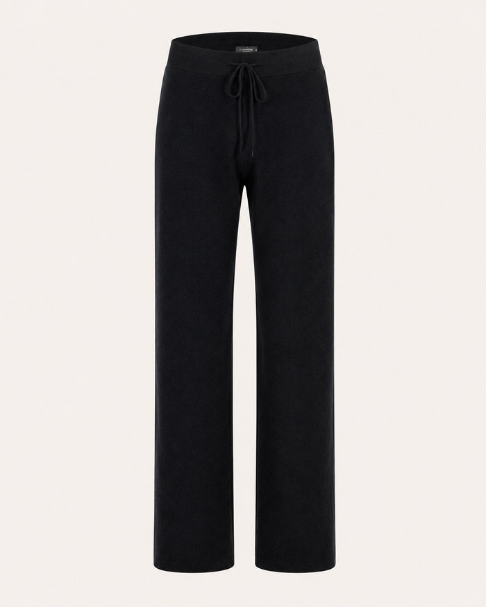 Unisex Trousers in Pure Cashmere - Black