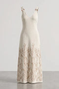 Вискозна рокля с лен "Revaro" - бежово Roberto&Co Roberto Fashion Store Dress RVR1007DRSBEILIN-36 36