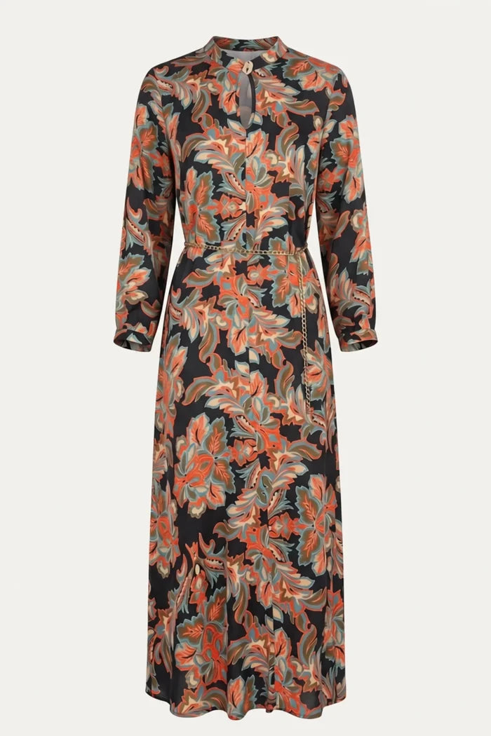 Вискозна дълга рокля "Siyah" - червено Roberto&Co Roberto Fashion Store Dress PIE1007DRSREDLNG-36 36