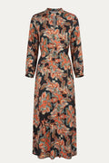 Вискозна дълга рокля "Siyah" - червено Roberto&Co Roberto Fashion Store Dress PIE1007DRSREDLNG-36 36