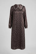 Вискозна рокля на точки "Alba" - кафяво Roberto&Co Roberto Fashion Store Dress BSC1007DRSBRODOT-42 42