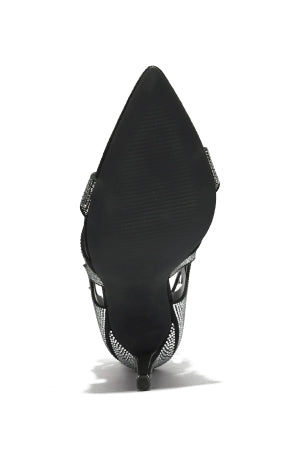 Vitoria Rhinestone Flame Stiletto Heels | Pointed Toe Zipper Closure