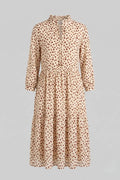 Рокля на точки "Vittoria" - Silky Touch - бежово Roberto&Co Roberto Fashion Store Dress VTR1007DRSBEIDOT-44 44