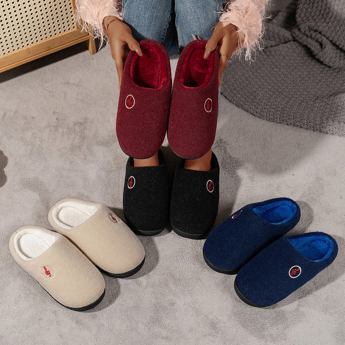 Warm Velvet Woolen Couple Non Slip Cotton Slippers - Livefree