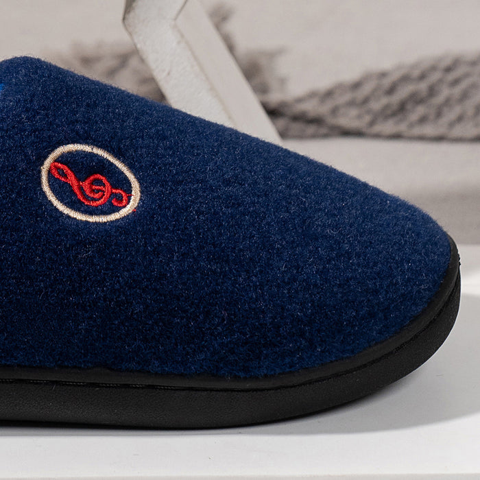 Warm Velvet Woolen Couple Non Slip Cotton Slippers - Livefree