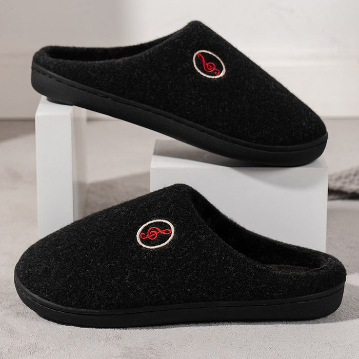 Warm Velvet Woolen Couple Non Slip Cotton Slippers - Livefree