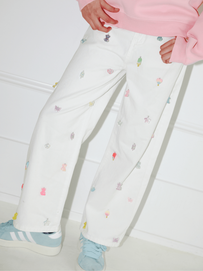 Lola + The Boys Bottoms White Cutie Charm Jeans