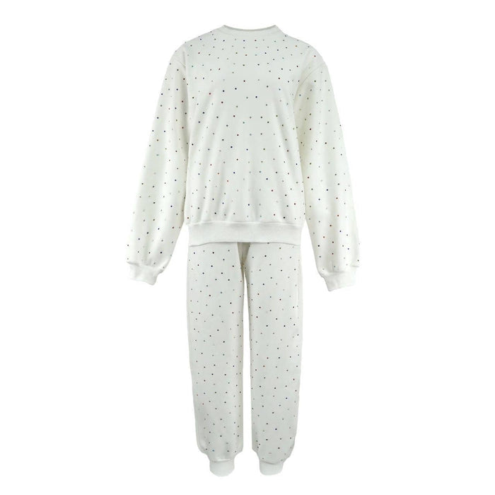Lola + The Boys Womens Women's White Rainbow Sparkle Track Set