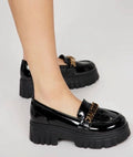 Wilddiva Queence Platform Loafer – Metallic Chain Detail