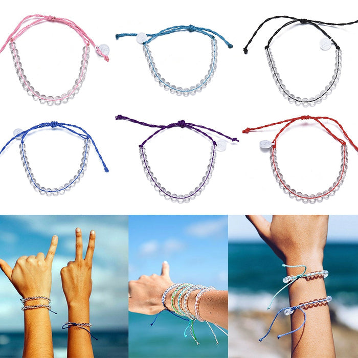 Women Man Ocean Stone Bracelet Bohemian Style Weaving Bracelet