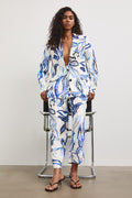 Women's 2-piece set - cream blazer and trousers "Malwina"