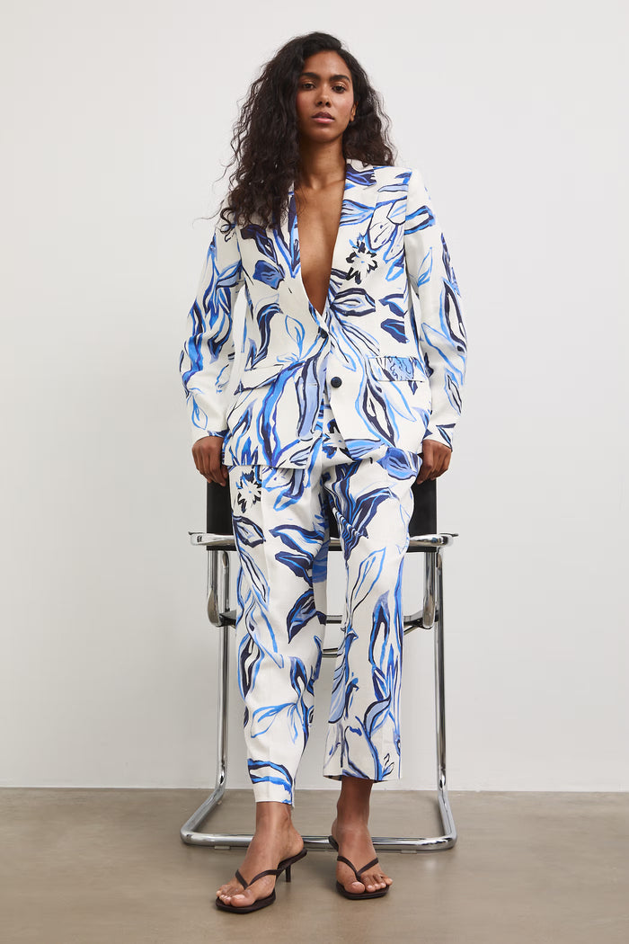 Women's 2-piece set - cream blazer and trousers "Malwina"