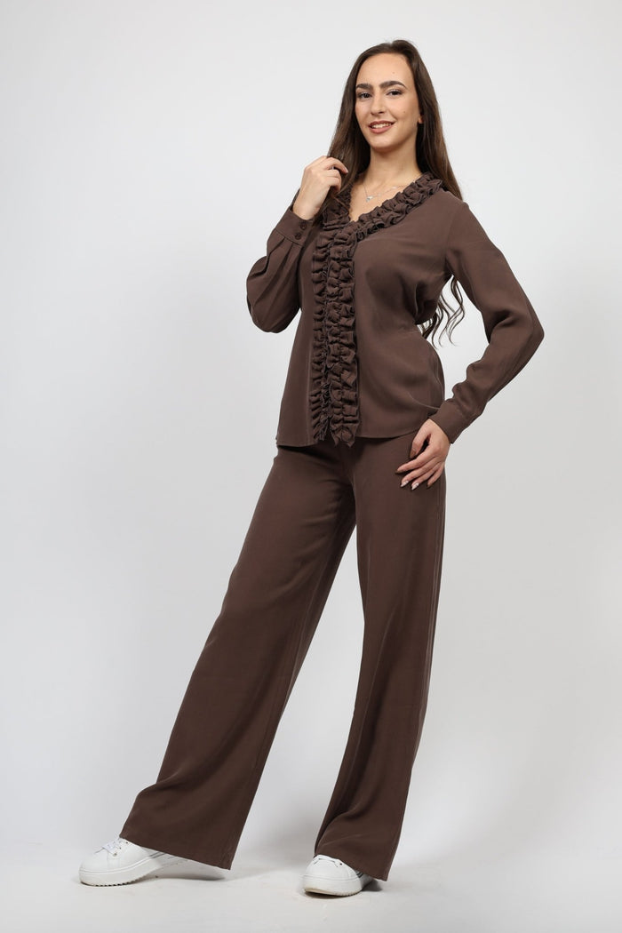 Дамски Комплект от 2 части, Кафяв Roberto Fashion Roberto Fashion Store Set ESP1411SETBRWTRK36 36 Кафяв